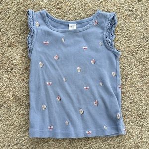 Girl’s Butterfly Ribbed Top